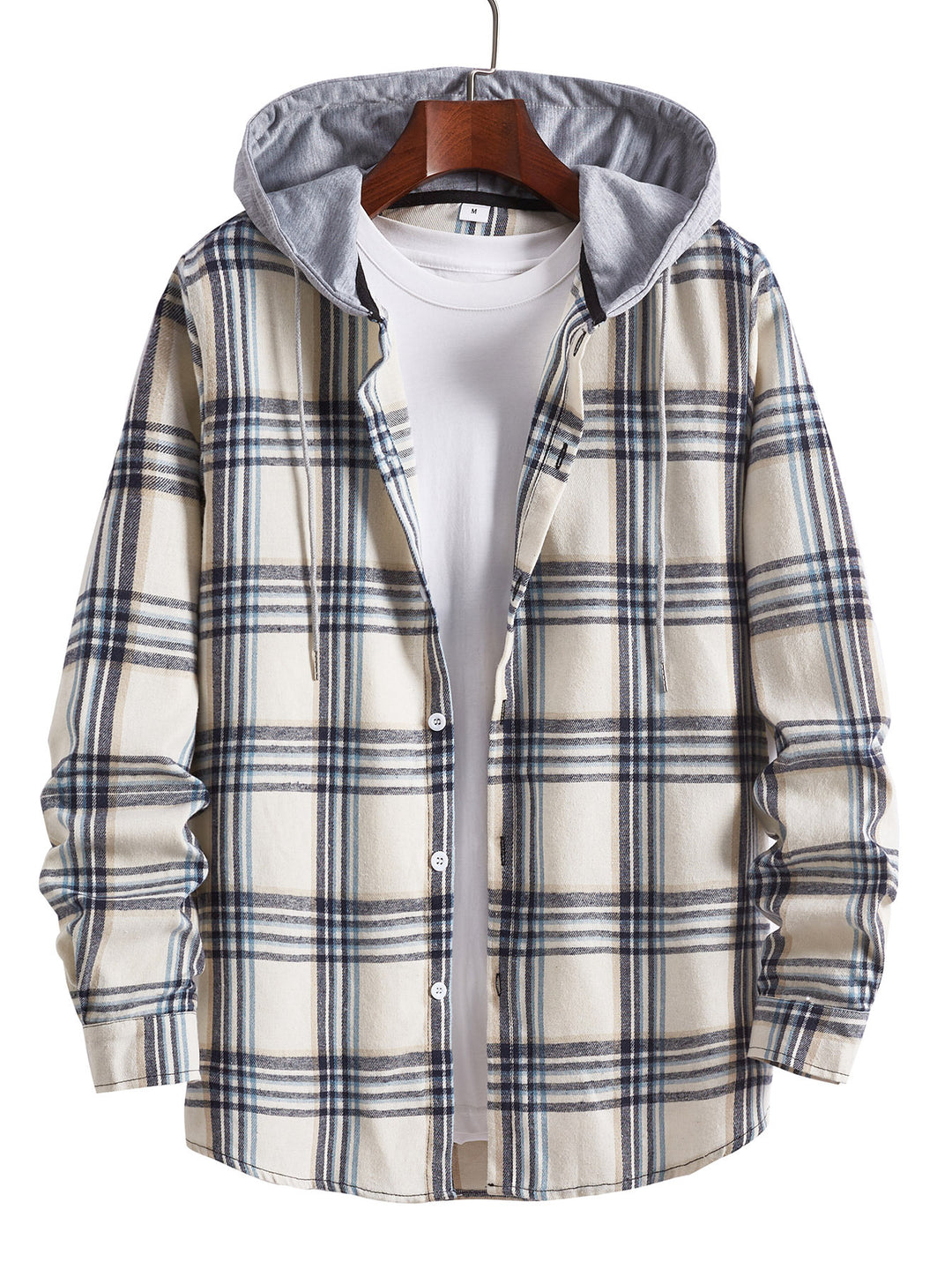 Herren Übergangsbluse mit Kapuze und kariertem Design Echoarchiv