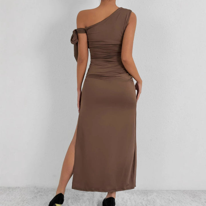 Damen Elegantes Wickelkleid mit asymmetrischem Schnitt und schickem Rüschendetail Echo Archiv