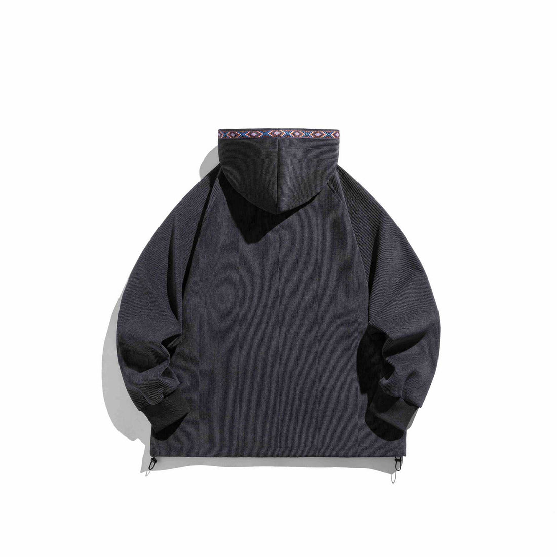 Unisex Oversize Kapuzen-Zipjacke aus geripptem French‑Terry mit Zierband Echoarchiv