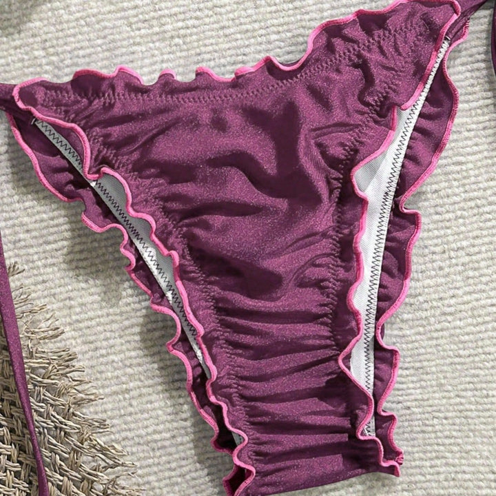 Damen Triangel-Bikini mit Rüschendesign und verstellbaren Trägern Echo Archiv