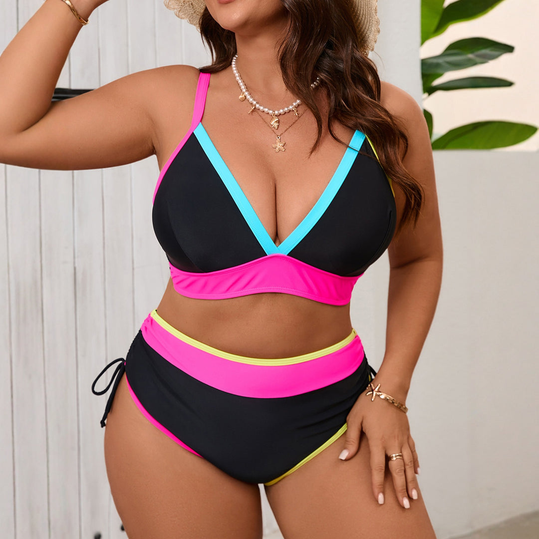 Damen Sportliches Bikini-Set mit modischen Kontraststreifen Echo Archiv