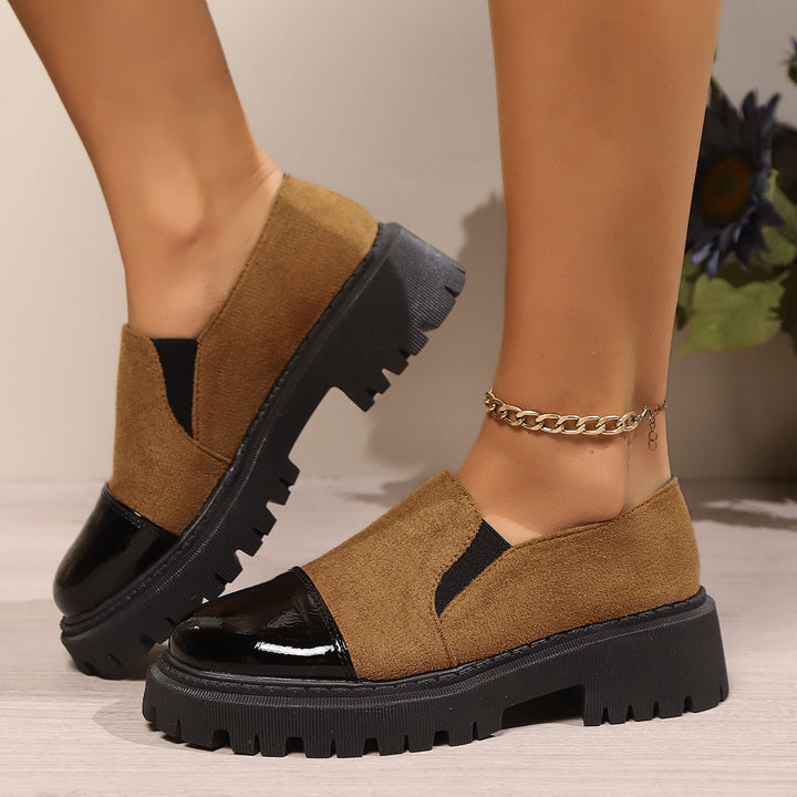 Damen nan modische Chunky-Loafer mit Animalprint, Lack-Toecap und profilierter Traktorsohle Echo Archiv