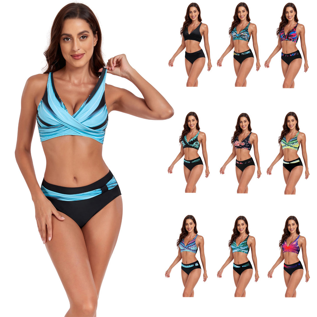 Damen Sportliches Bikini-Set mit trendigem Schnitt und modernem Grafikdesign Echo Archiv