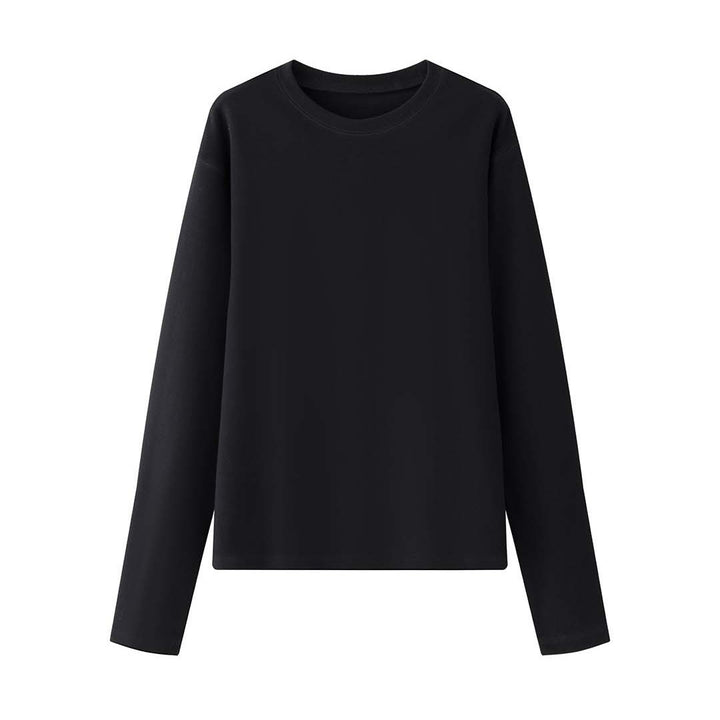 Damen Casual-Boxy Sweatshirt aus schwerem Baumwolljersey mit cleanem Rundhals Echoarchiv