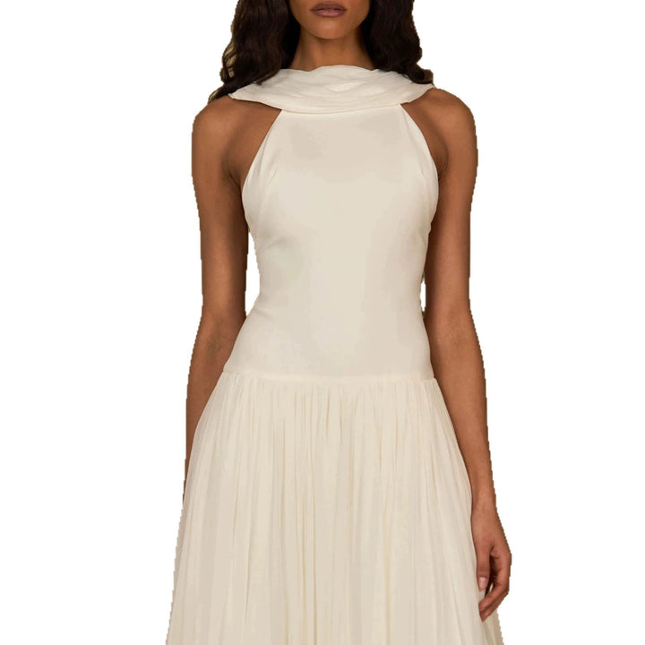 Damen Elegantes Midikleid mit schulterfreiem Design und fließendem Rock Echo Archiv