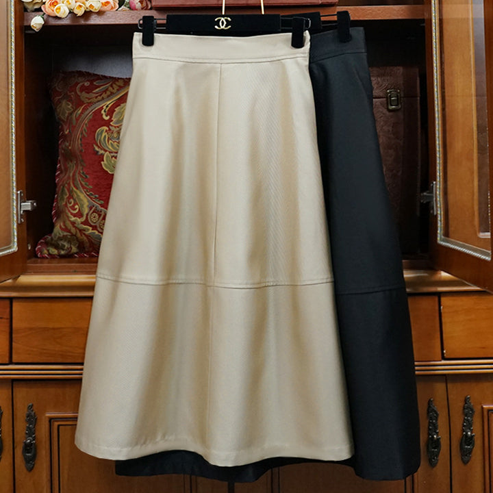 Damen Eleganter, schwingender Lederrock Echoarchiv