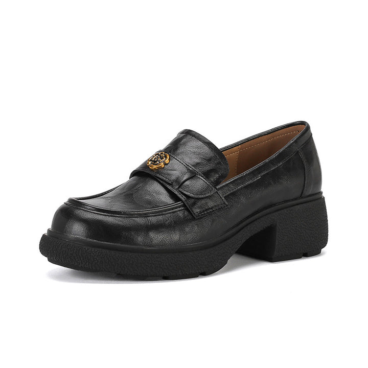 Damen Chunky‑Loafer aus Glattleder mit Emblem‑Applikation und profilierter Blocksohle Echo Archiv
