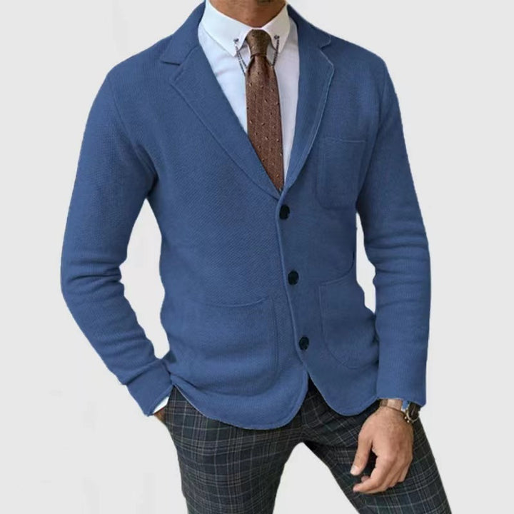 Herren Strickblazer mit Knopfleiste und praktischen Taschen Echoarchiv