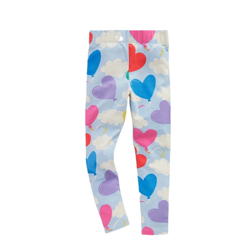 Mädchen Leggings mit fröhlichem Herz- und Wolkenmotiv Echo Archiv