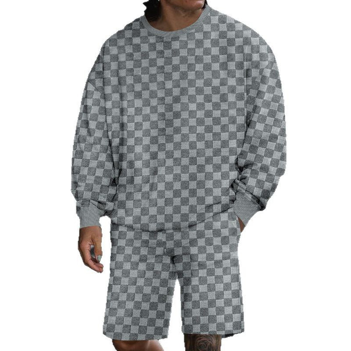 Herren lässiges Sweatshirt- und Shorts-Set aus atmungsaktivem Material mit elastischem Bund Echoarchiv