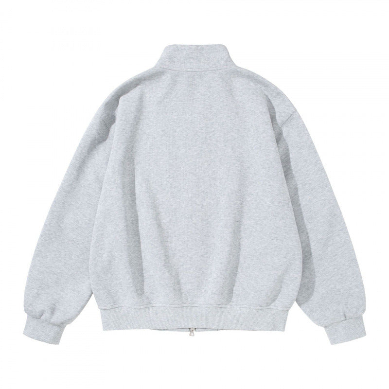 Unisex Sweatshirtjacke mit Stehkragen, Oversize-Passform und runden Eingrifftaschen Echo Archiv