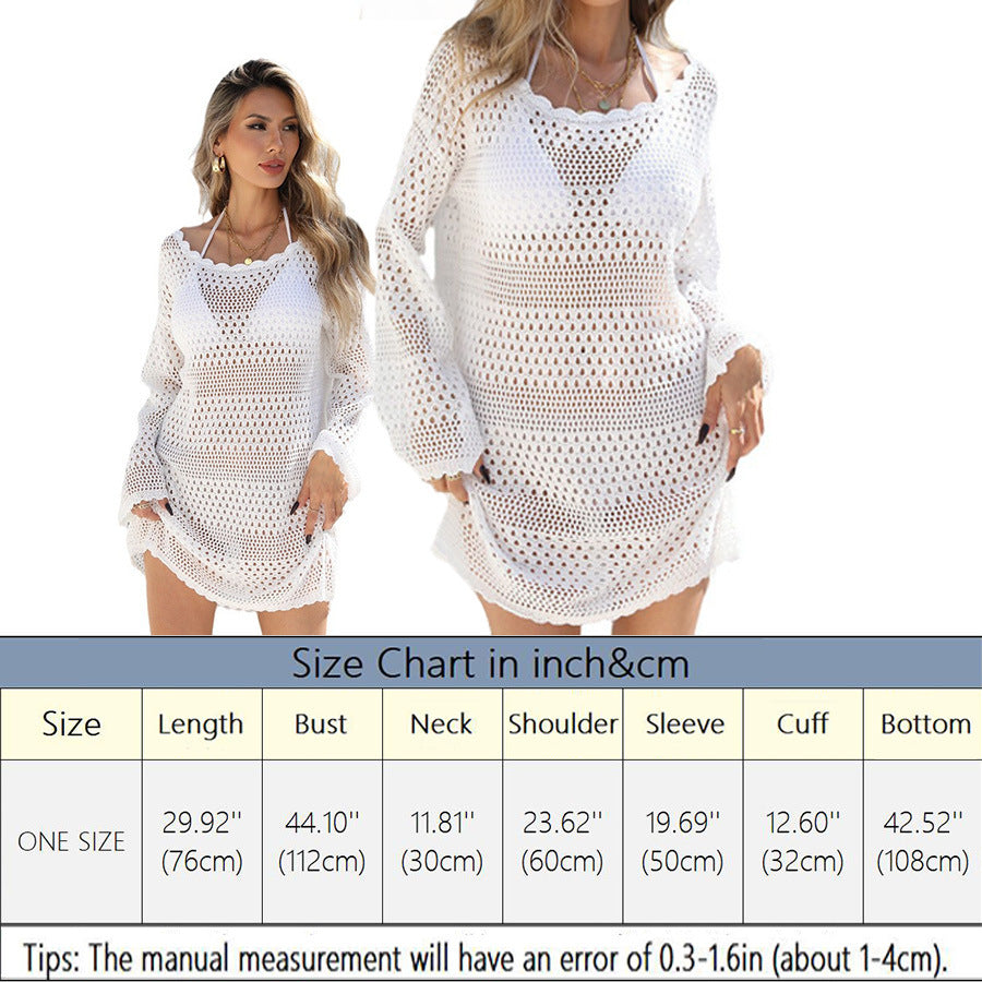 Damen Häkel-Strandkleid mit transparenter Struktur Echo Archiv
