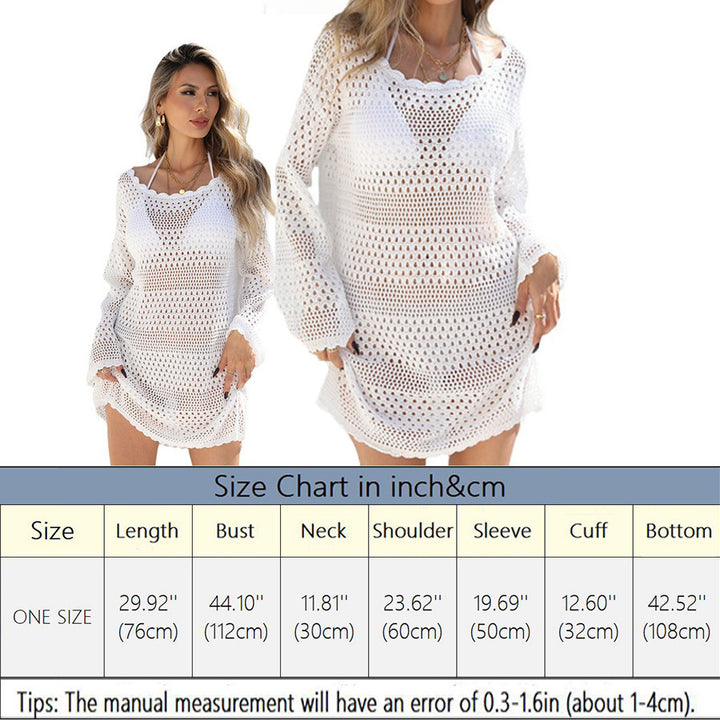 Damen Häkel-Strandkleid mit transparenter Struktur Echo Archiv