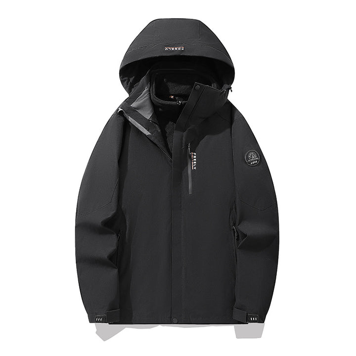 Herren nicht wasserdichte dreiteilige Winterjacke mit abnehmbarem Kapuze und Fleece-Innenjacke – Marzano
