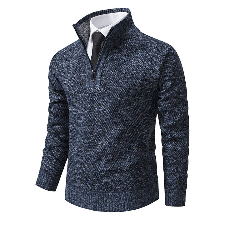 Herren Pullover mit Stehkragen und attraktivem Zipper Echoarchiv