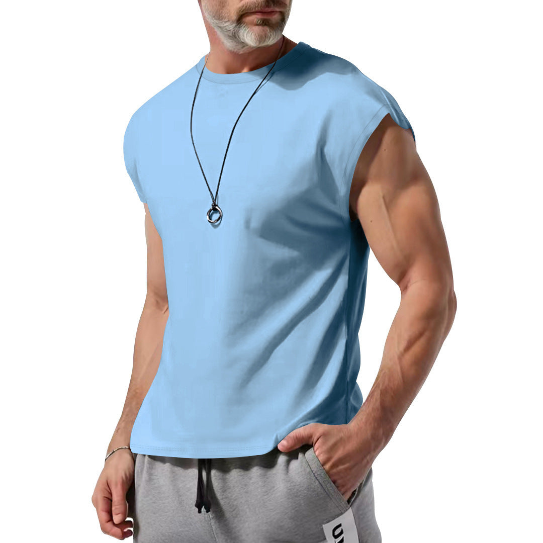 Herren schickes ärmelloses T-Shirt aus atmungsaktivem Baumwollmix Echoarchiv