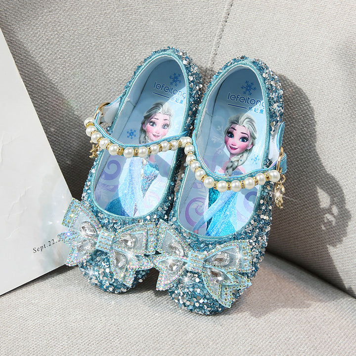 Mädchen Glitzernde Ballerinas mit perlenbesetztem Riemen Echo Archiv