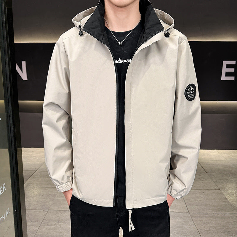Herren Leichte Übergangsjacke mit verstellbarer Kapuze Echo Archiv
