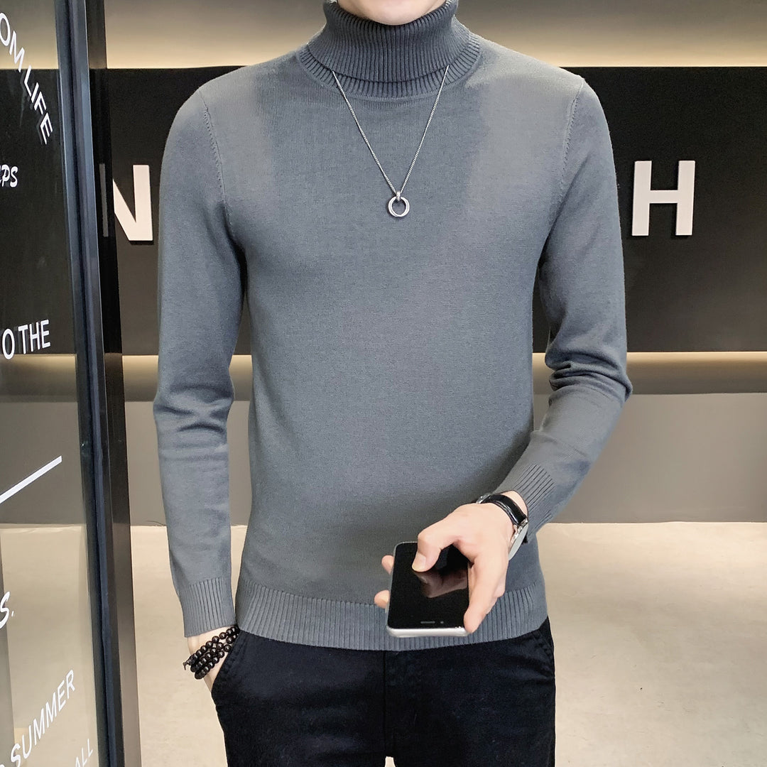 Herren Pullover mit hohem Kragen aus weicher Strickware Echoarchiv