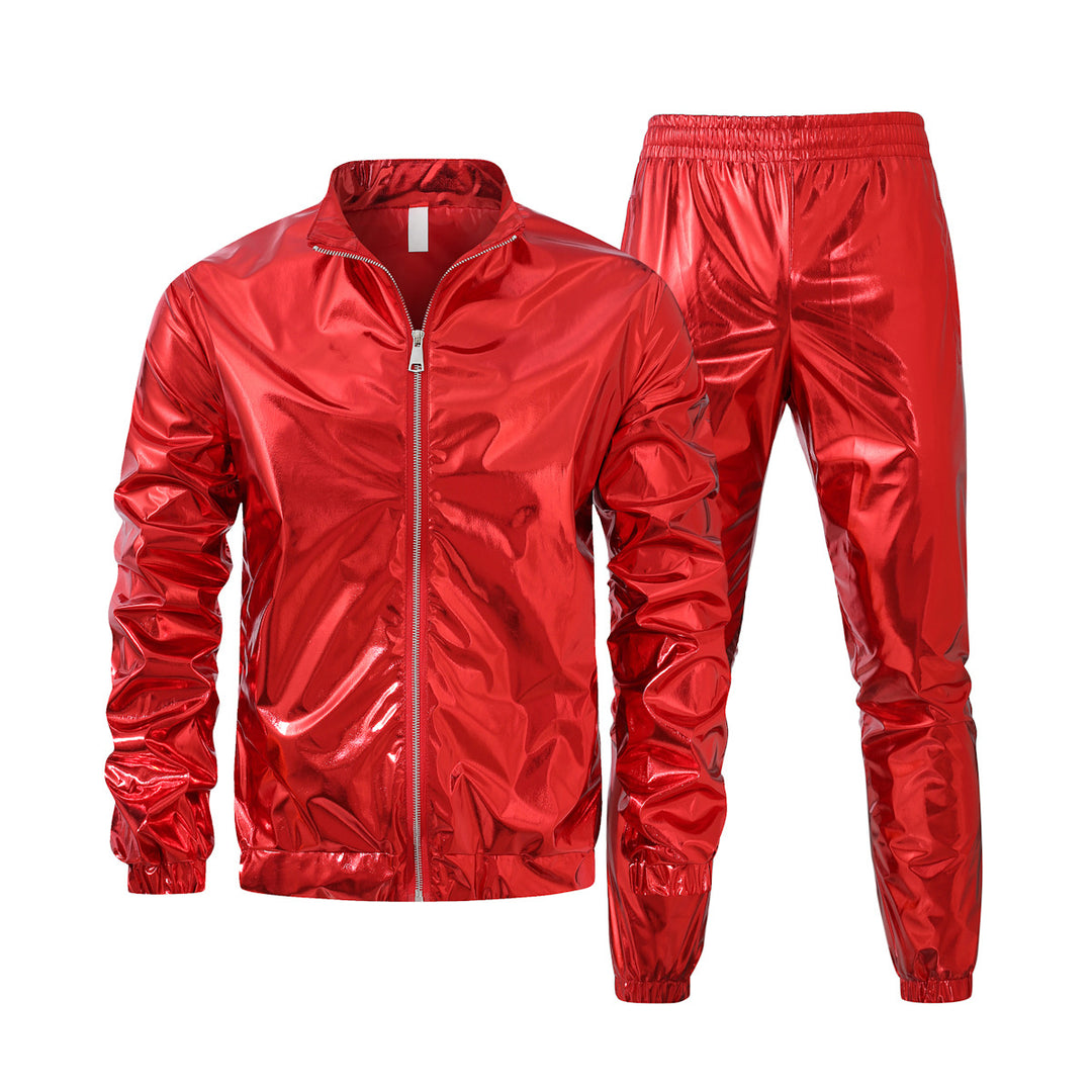 Herren nan Bomberjacke mit durchgehendem Reißverschluss, reflektierendem Metallic-Finish und elastischen Bündchen Echo Archiv