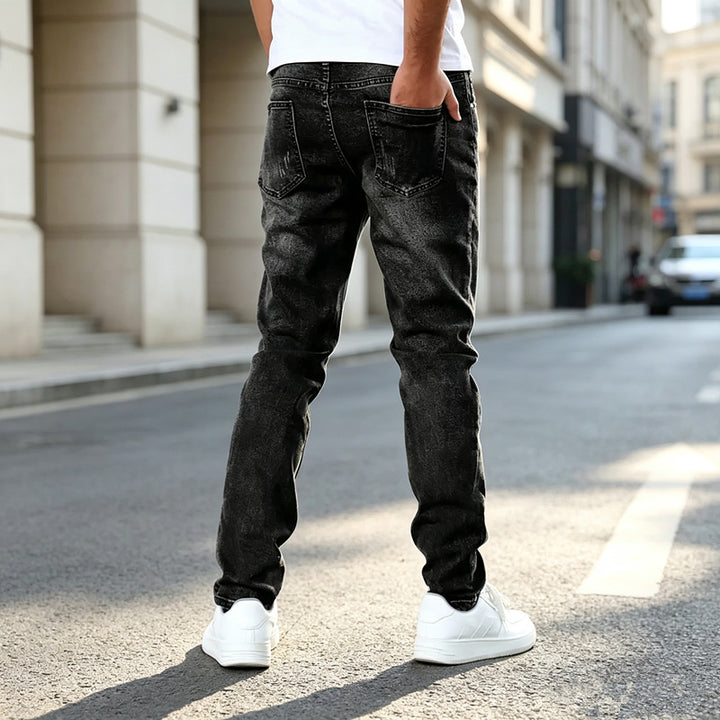 Herren Elegante Slim-Fit Jeans mit modischem Used-Look Echoarchiv