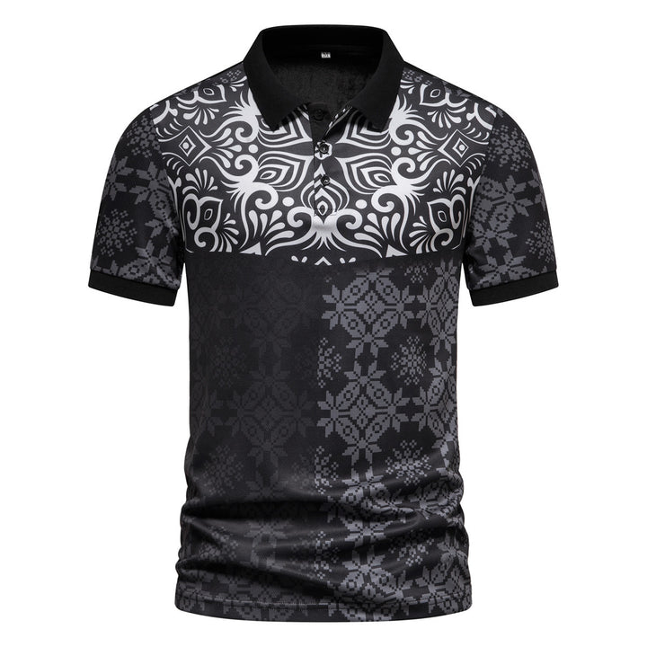Herren Polohemd mit modernem Grafikdesign und atmungsaktiver Funktion Echoarchiv