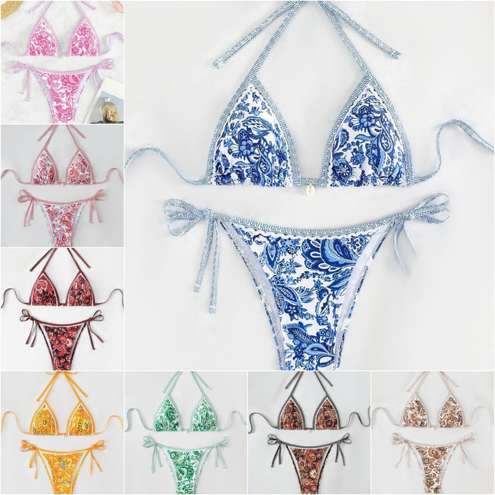 Damen Triangel-Bikini mit aufwendigem Floral-Design Echo Archiv
