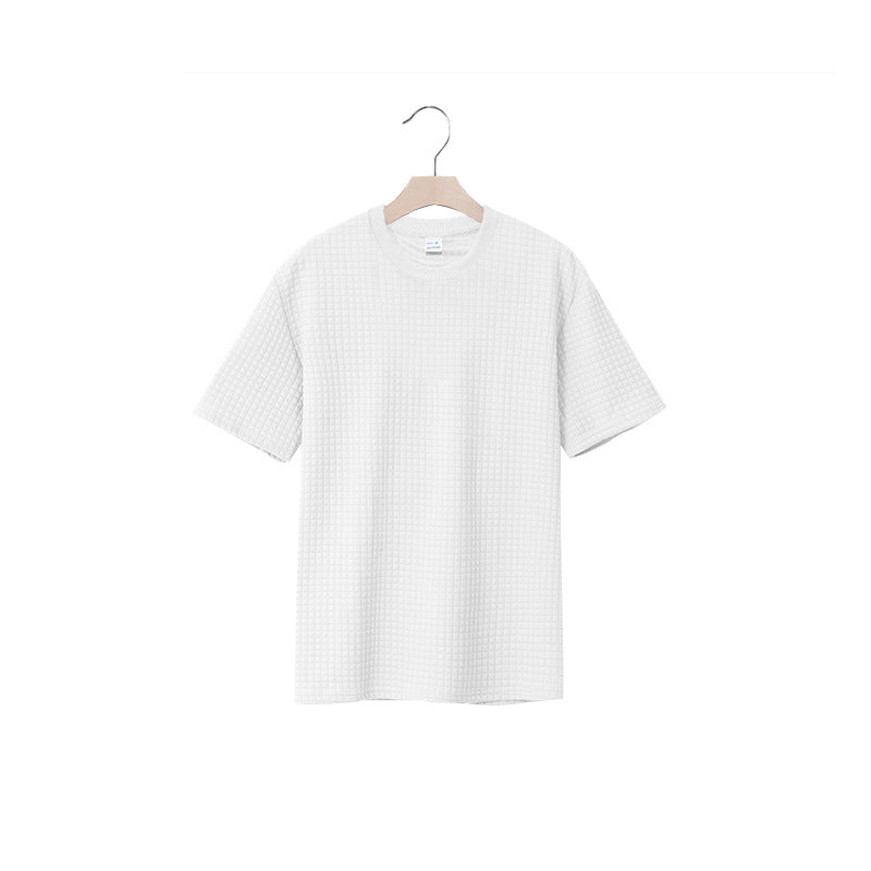 Herren lässiges Rundhals-T-Shirt mit strukturiertem Gewebe Echoarchiv
