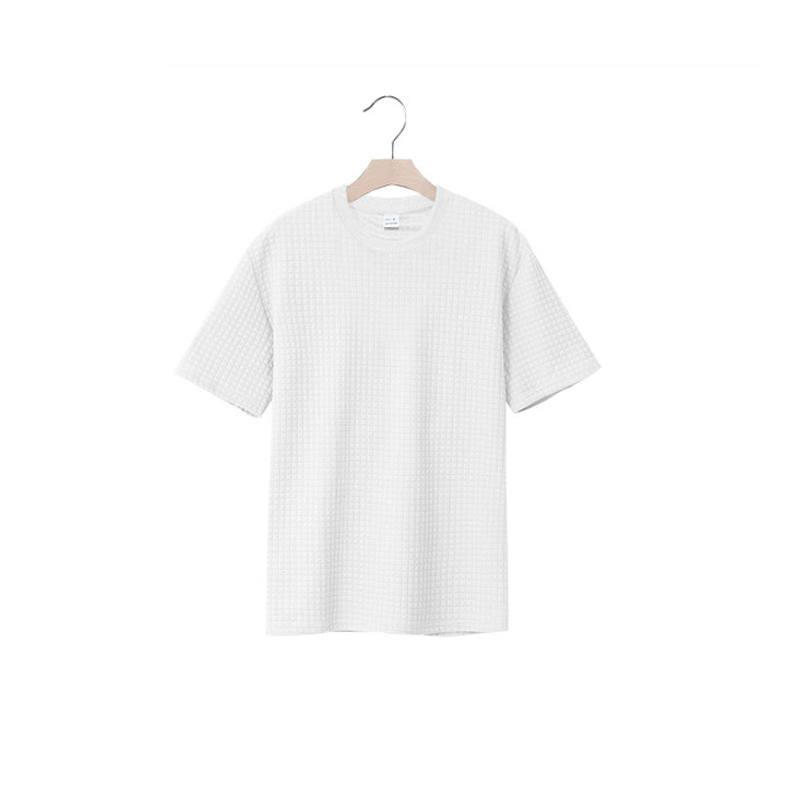 Herren lässiges Rundhals-T-Shirt mit strukturiertem Gewebe Echoarchiv