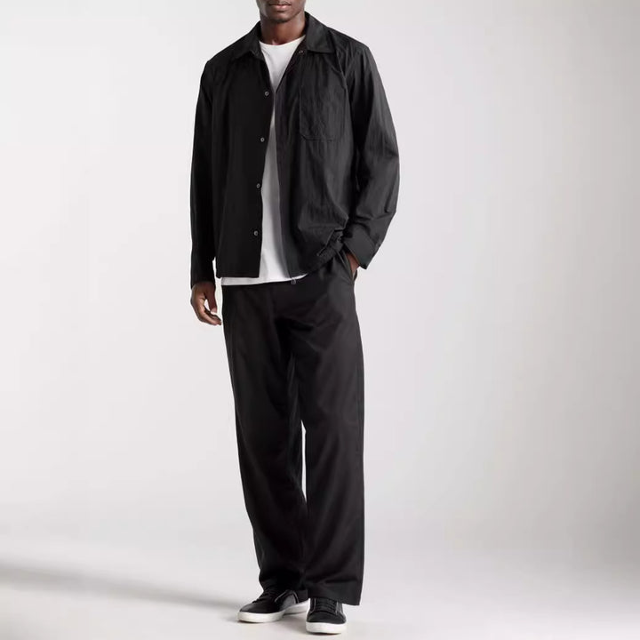 Herren lässige Langarm-Hemdjacke im minimalistischen Design Echoarchiv