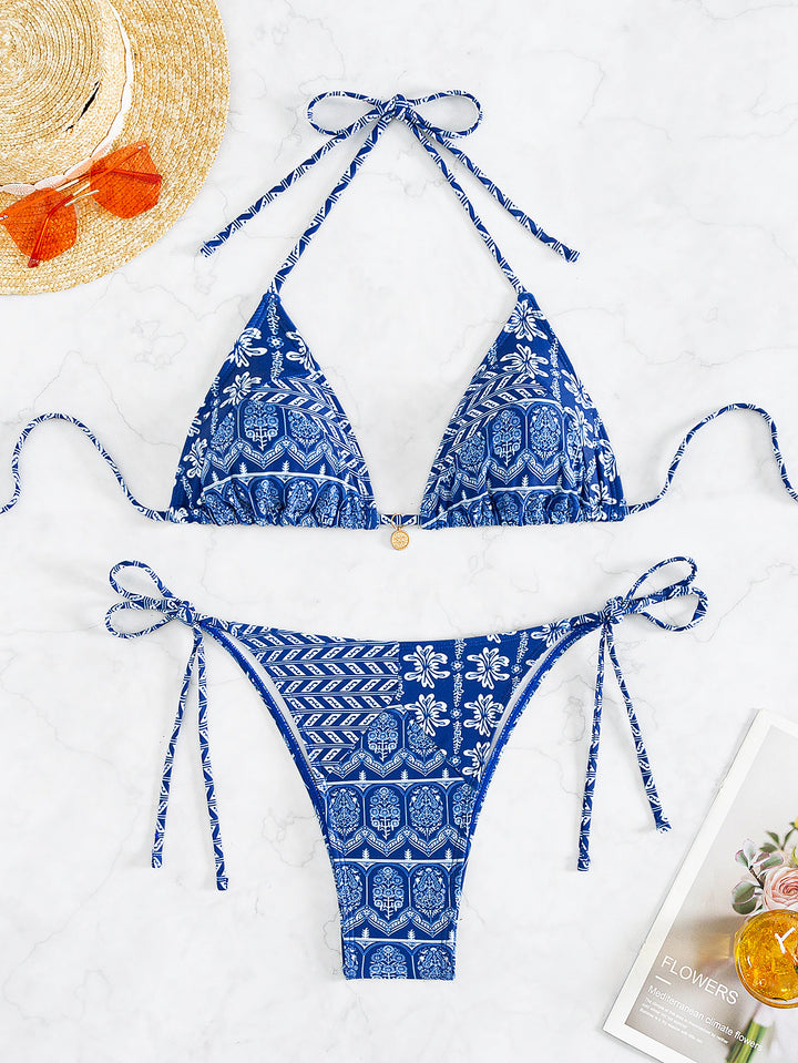 Damen Triangel-Bikini mit modischem Bindeband und strapazierfähigem Stoff Echo Archiv