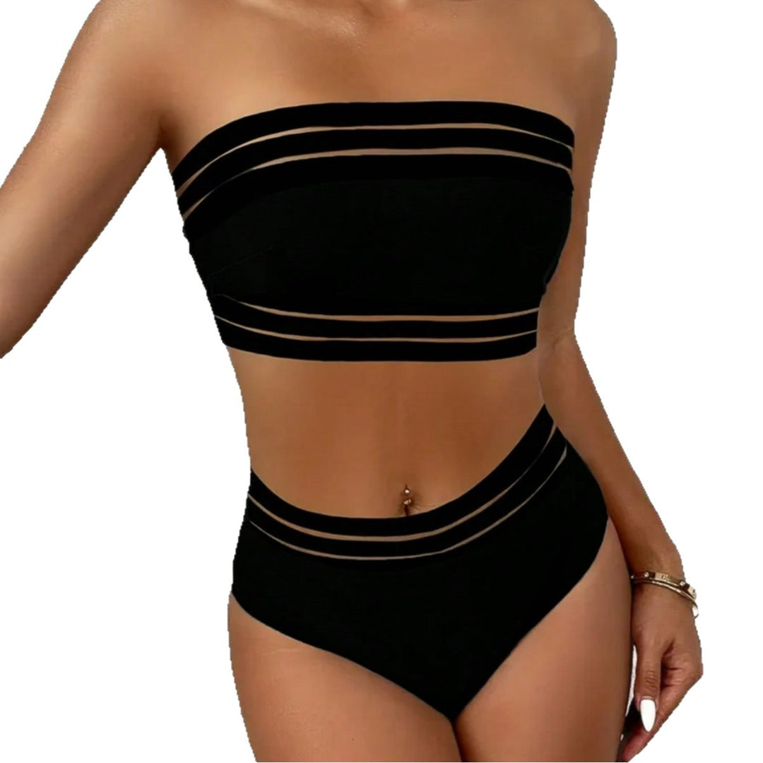 Damen Bandeau-Bikini mit transparenten Akzenten Echo Archiv