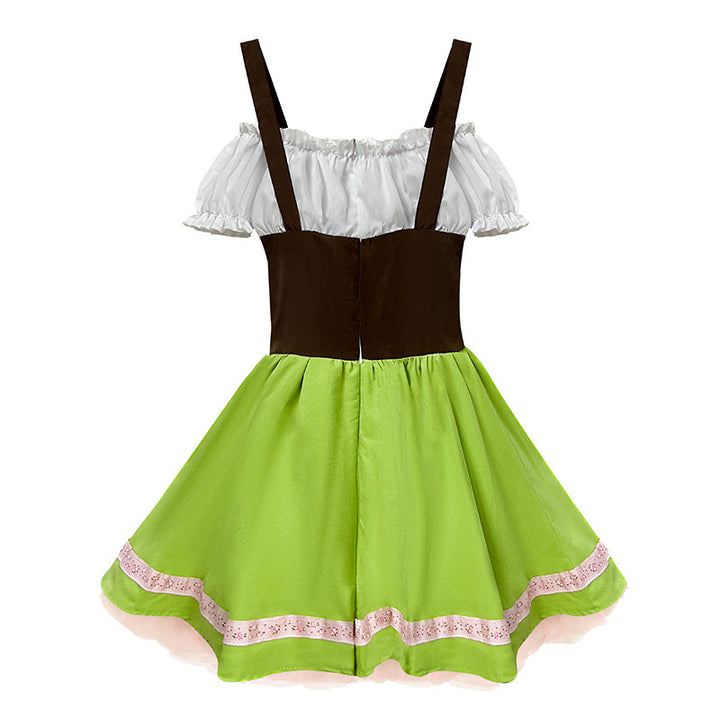 Damen nan folklorisches Trachtenkleid mit Schnürmieder, Carmenbluse und Rüschen-Schürze Echo Archiv