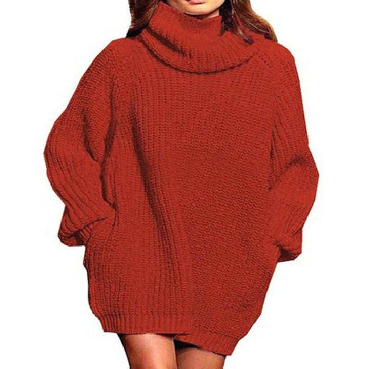 Damen Oversized Strickpullover mit hohem Kragen Echoarchiv