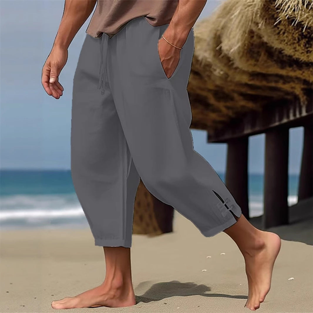 Herren lockere Strandhose mit atmungsaktivem Material und elastischem Bund Echoarchiv