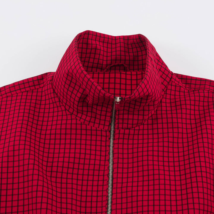 Damen Oversize-Boxy-Bomberjacke mit Stehkragen, Karo-Muster und elastischem Saum Echo Archiv