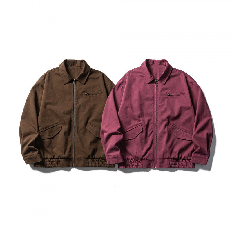 Herren Boxy-Workwear-Jacke mit durchgehendem Reißverschluss, aufgesetzten Pattentaschen und elastischem Bund Echo Archiv