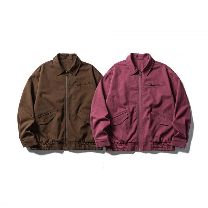Herren Boxy-Workwear-Jacke mit durchgehendem Reißverschluss, aufgesetzten Pattentaschen und elastischem Bund Echo Archiv