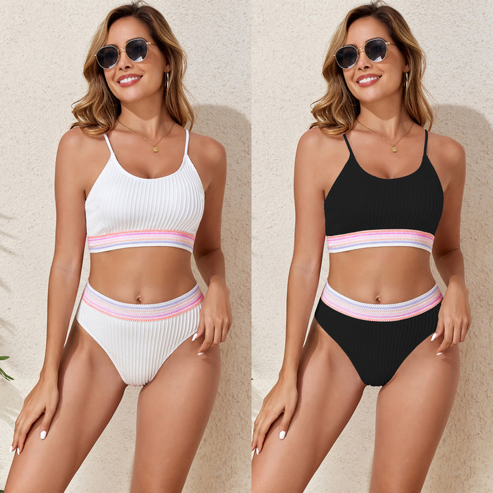 Damen Sportliches Ripp-Bikini-Set Echo Archiv