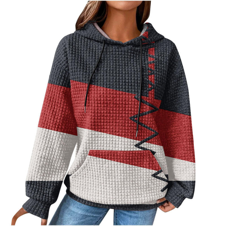 Damen Modischer Kapuzenpullover im Karodesign Echoarchiv