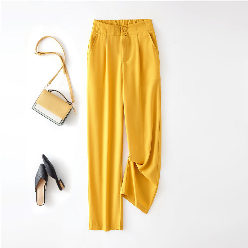 Damen Elegante Chino-Hose mit hohem Bund und seitlichen Taschen Echo Archiv