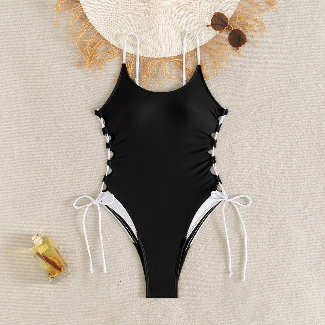 Damen Sportlicher Einteiler mit verstellbaren Schnürdetails Echo Archiv