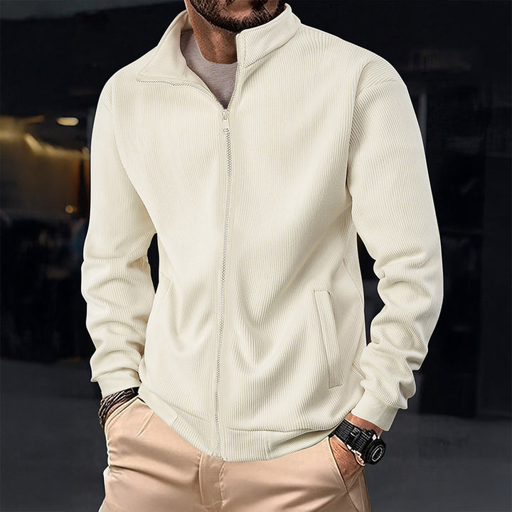 Herren Stylische Jacke mit Reißverschluss und hohem Kragen Echoarchiv