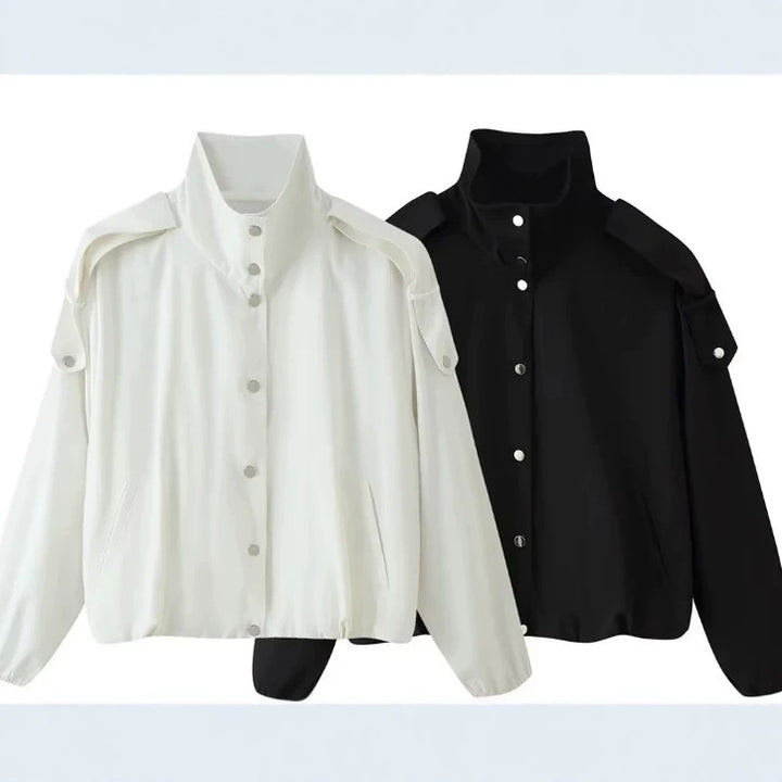 Damen Kurz geschnittener Boxy‑Blouson mit hohem Stehkragen und überschnittenen Ärmeln Echo Archiv