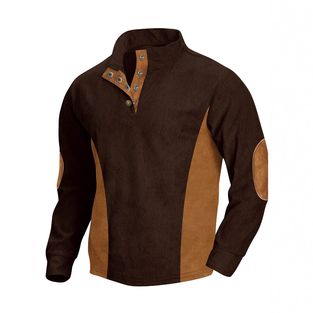Herren stylisches Langarm-Shirt mit modernes Ripp-Design und eleganten Knopfdetails Echoarchiv