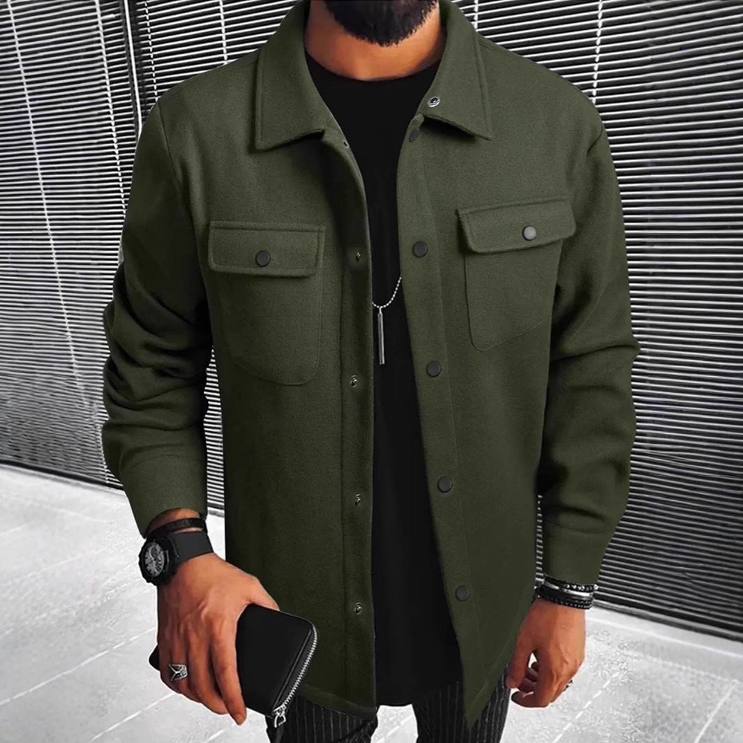Herren Modische Hemdjacke mit praktischen Taschen – Taviero