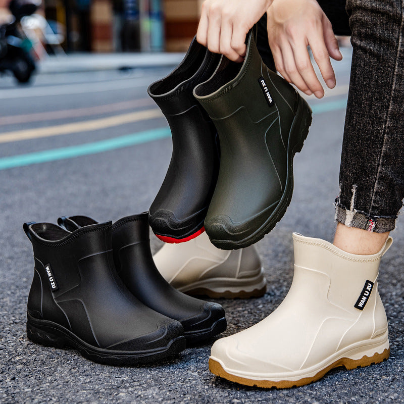 Herren Schlupf-Ankle-Gummistiefel mit stoßdämpfender Leichtsohle und griffiger Profilsohle Echoarhiv