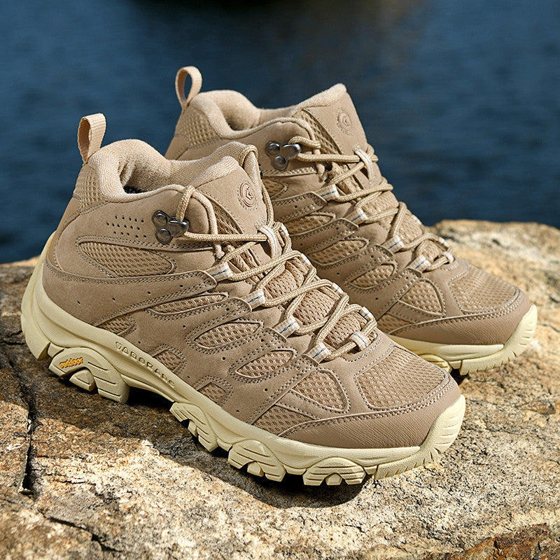 Herren robuste Trekkingstiefel mit wasserdichtem Wildleder‑Mesh, griffiger Offroad‑Profilsohle und verstärkter Zehenkappe – Tavélo
