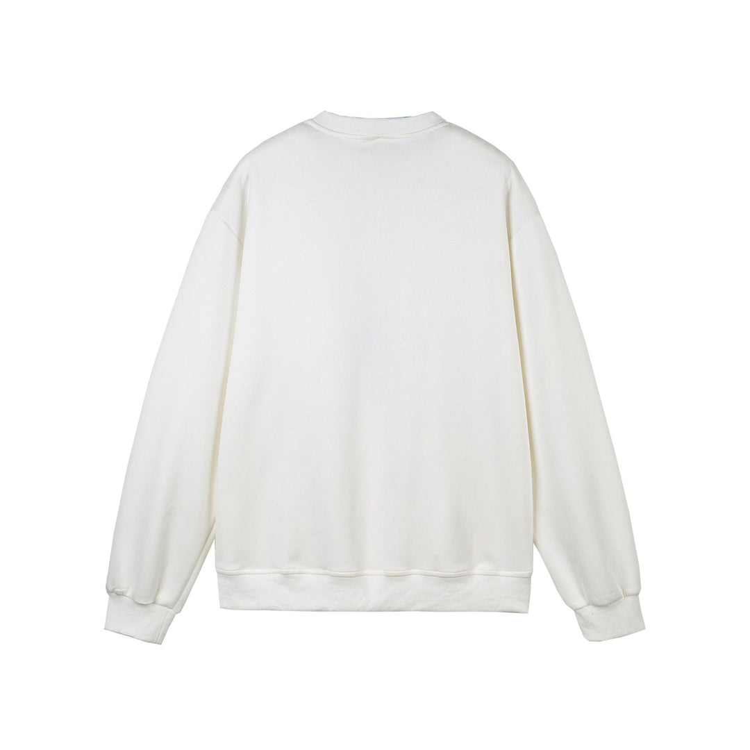 Damen Cropped Oversize‑Sweatshirt mit integriertem Hemdblusen‑Einsatz und V‑Ausschnitt Echoarchiv