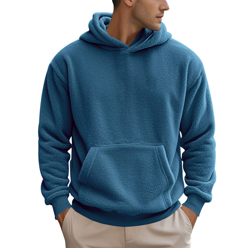 Herren Kuscheliger Fleece-Hoodie mit Kängurutasche und elastischem Bund Echoarchiv
